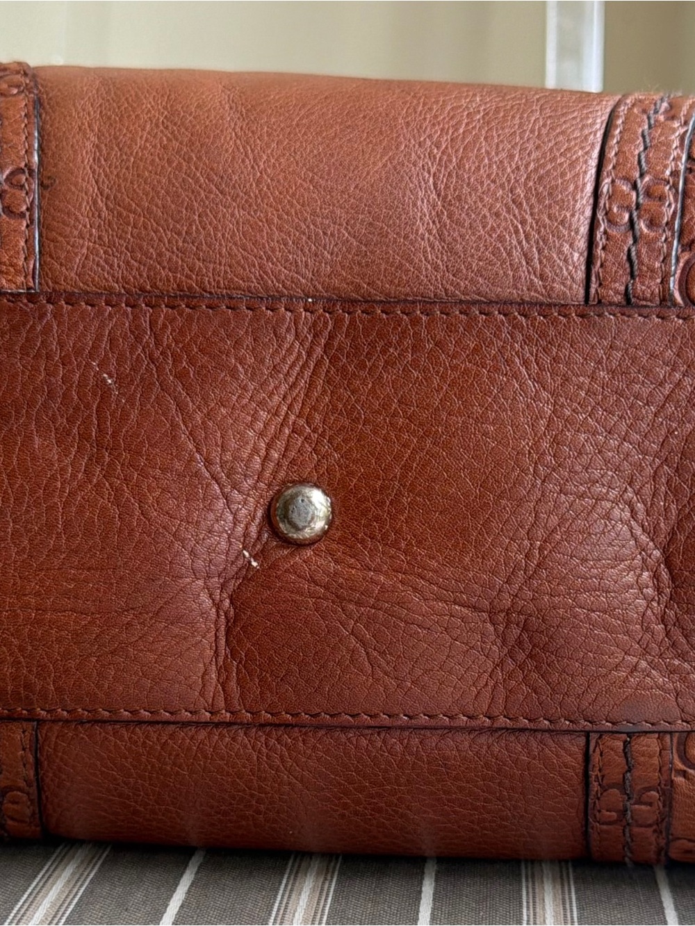 Gucci Leather Cognac Brown GG Signature Signoria Large Tote - Picture 8 of 16